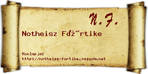Notheisz Fürtike névjegykártya